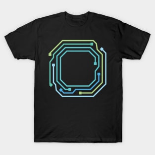 Alphabet O Circuit Typography Design T-Shirt